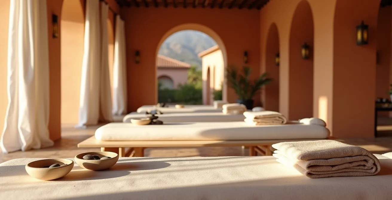 Masaje tailandés en pareja en centro spa español con ambiente relajante