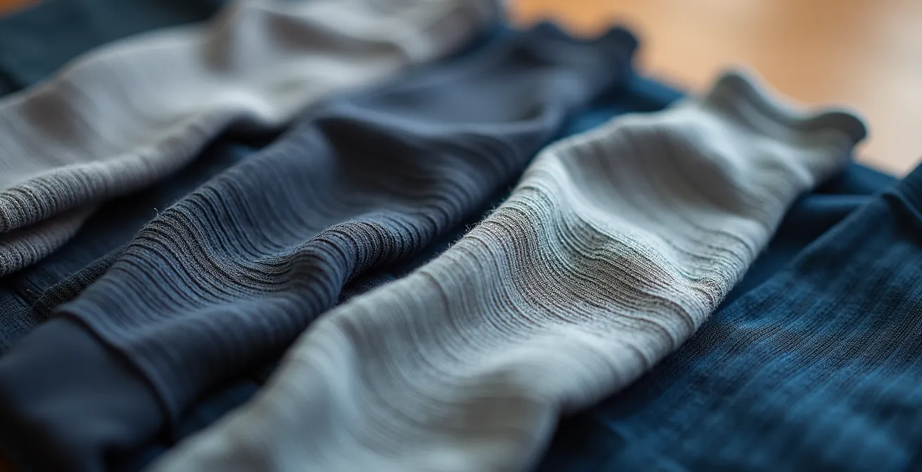 Ropa interior de viaje de secado rápido organizada en bolsas de tela